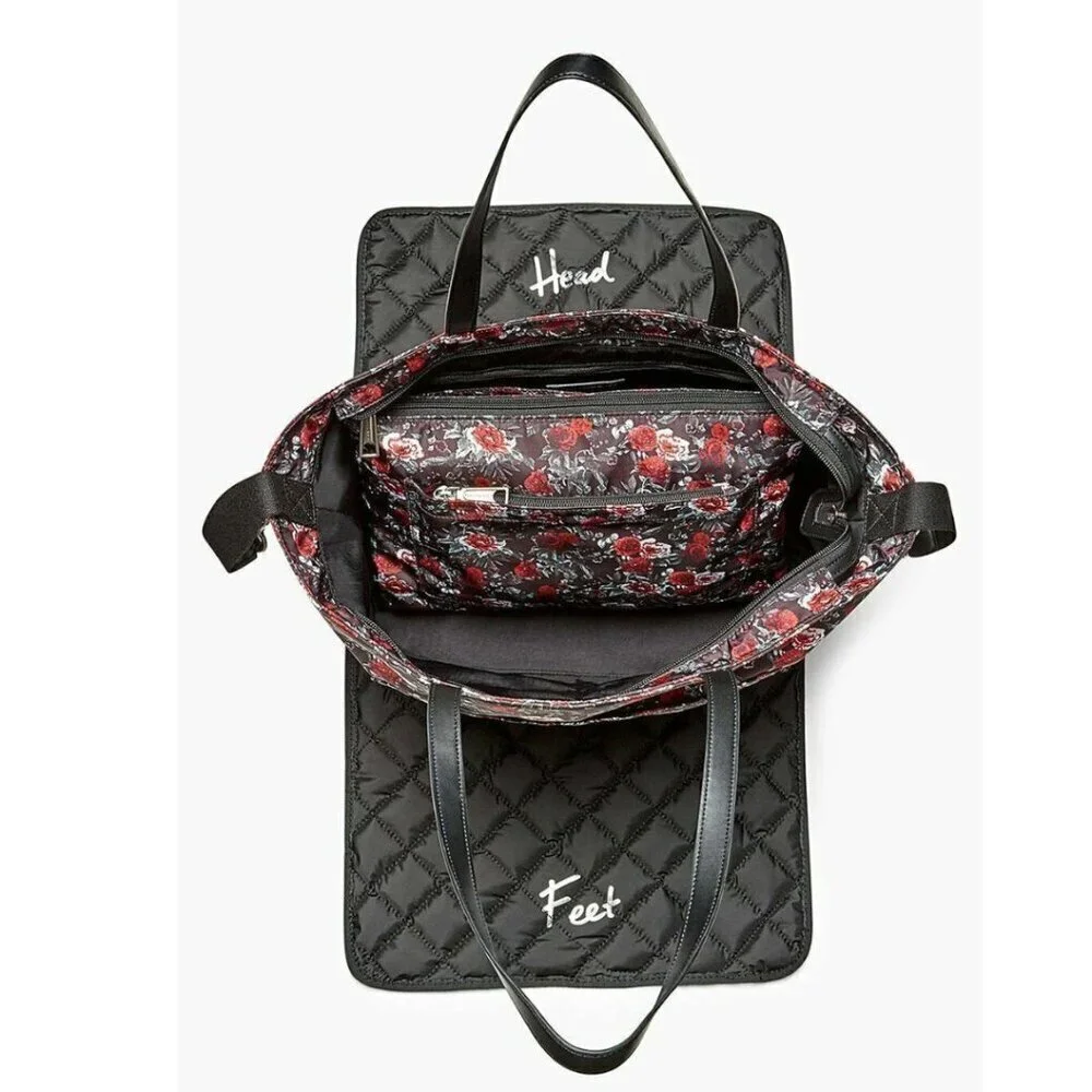 Rebecca Minkoff Baby Diaper Bag Large Black Nylon Tote w/ Floral Changing Pad